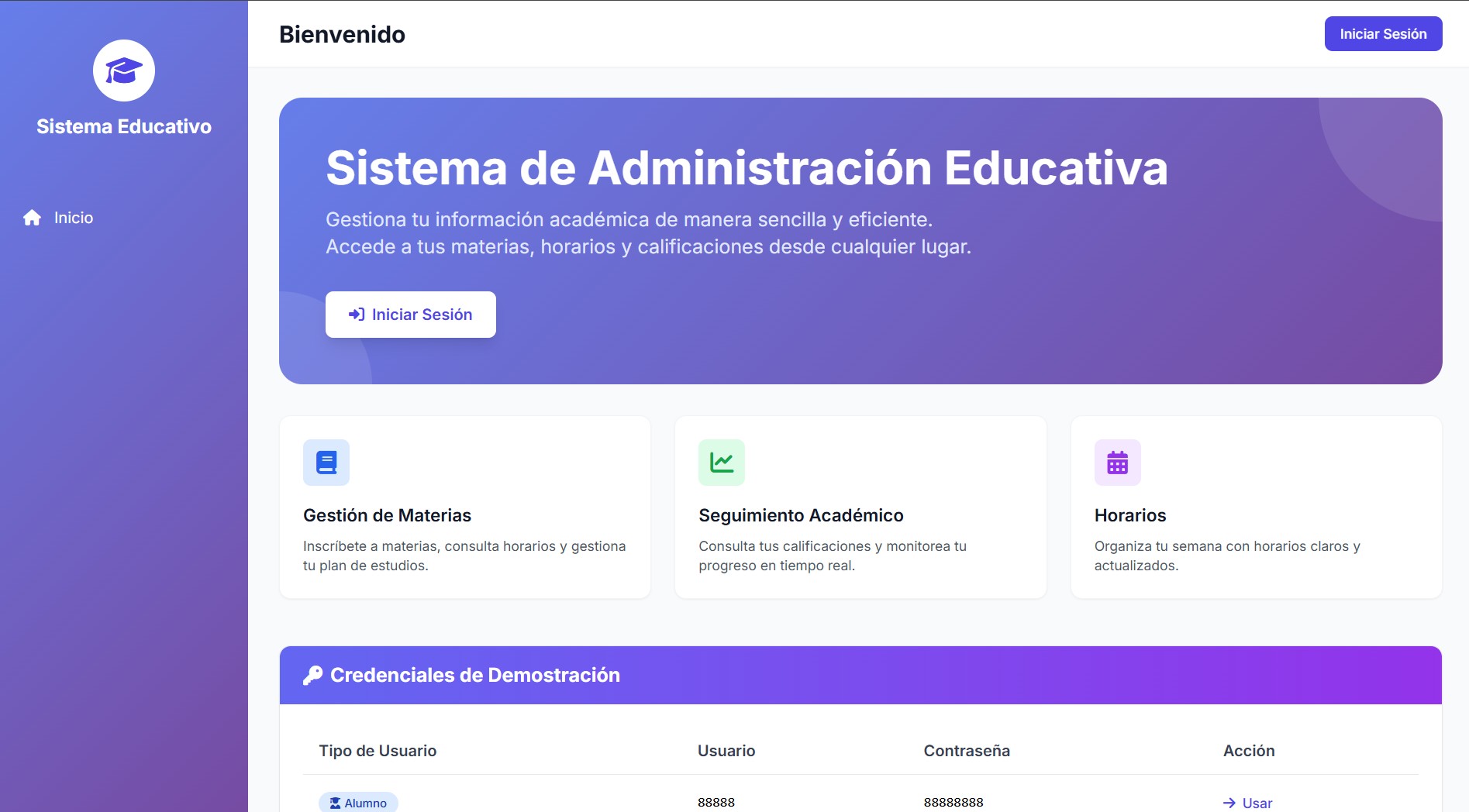 GestorAlum — Gestión Académica captura 1