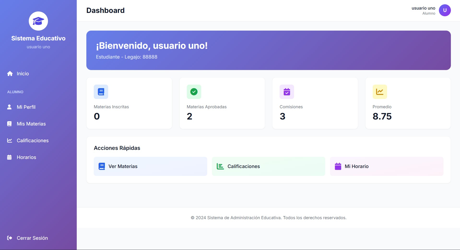 GestorAlum — Gestión Académica captura 2