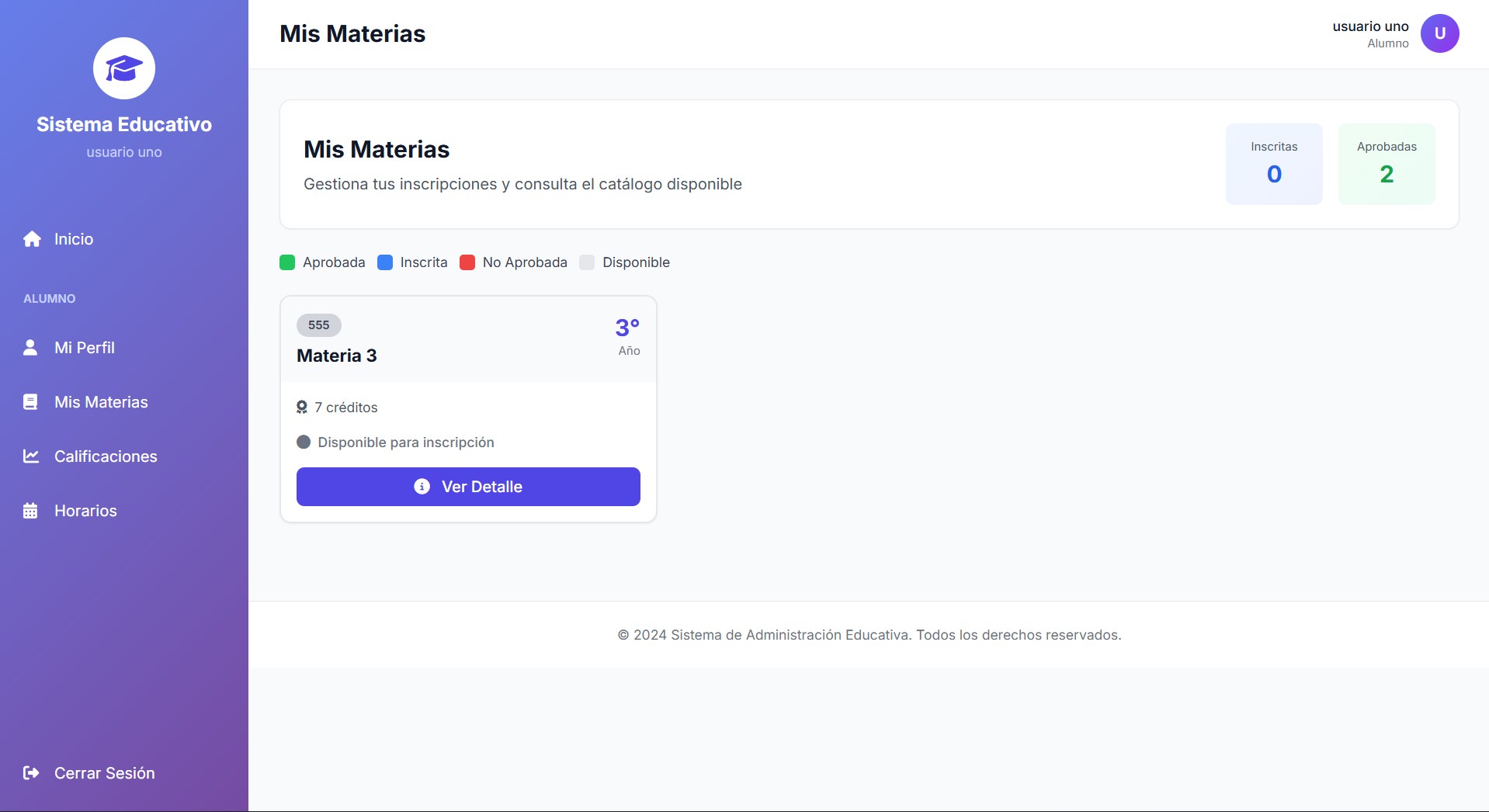 GestorAlum — Gestión Académica captura 3